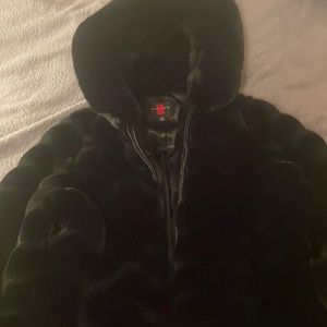 Women's Gallery Hooded Faux-Fur Walker Jacket